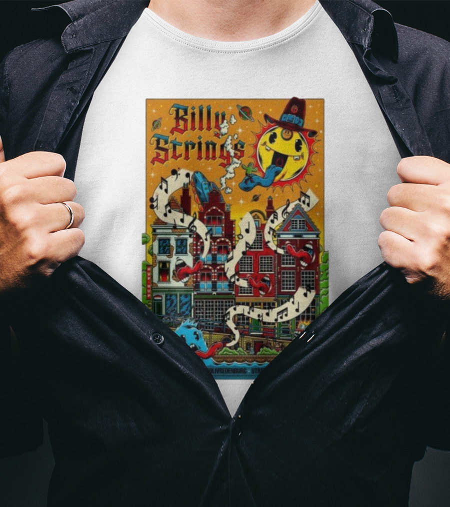 Billy Strings TivoliVredenburg Utrecht Netherlands October 7-8 2025 Music Festival Psychedelic Cityscape Design T-Shirt