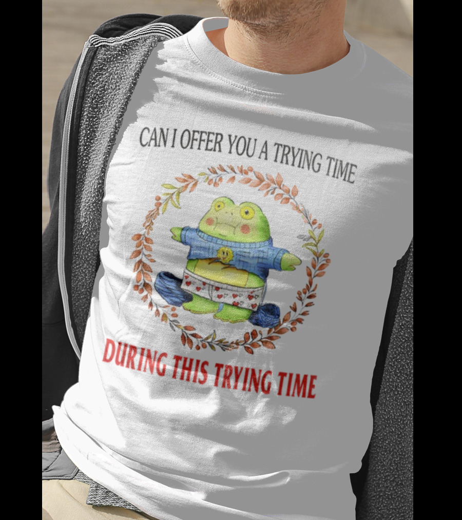 Can I Offer You A Trying Time During This Trying Time Funny Frog Meme T-Shirt