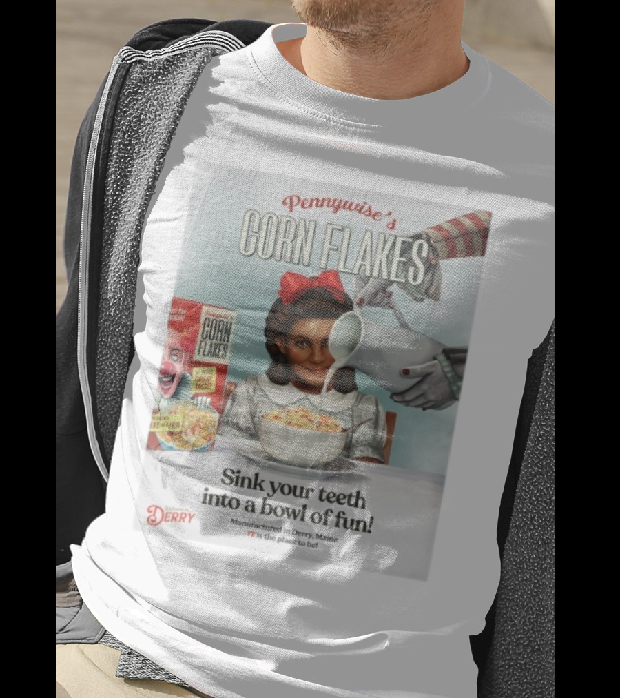 Pennywise’s Corn Flakes Sink Your Teeth Into A Bowl Of Fun IT Welcome To Derry October 26 2025 T-Shirt