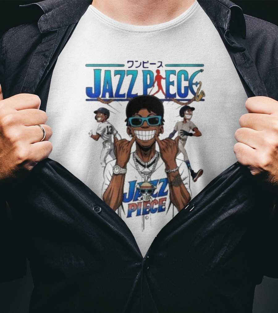 Jazz Piece One Piece New York Yankees MLB Collaboration T-Shirt
