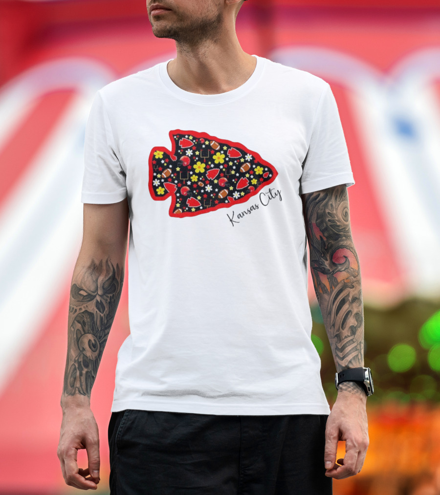 Kansas City Chiefs NFL Football 2025 Pattern Arrowhead T-Shirt