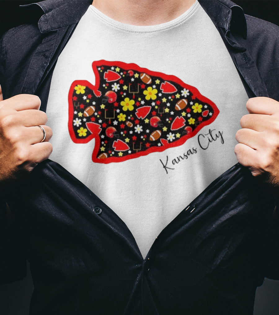 Kansas City Chiefs NFL Football 2025 Pattern Arrowhead T-Shirt