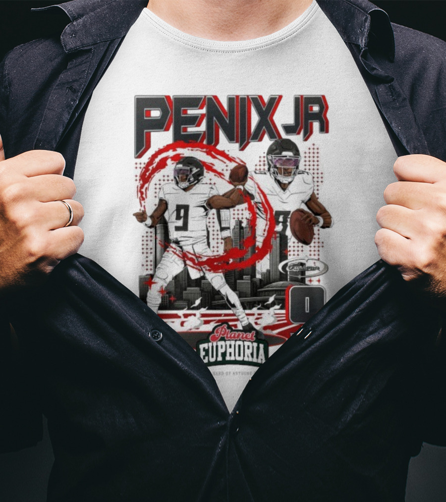 Penix Jr. NFLPA Planet Euphoria Number 9 Football Theme T-Shirt