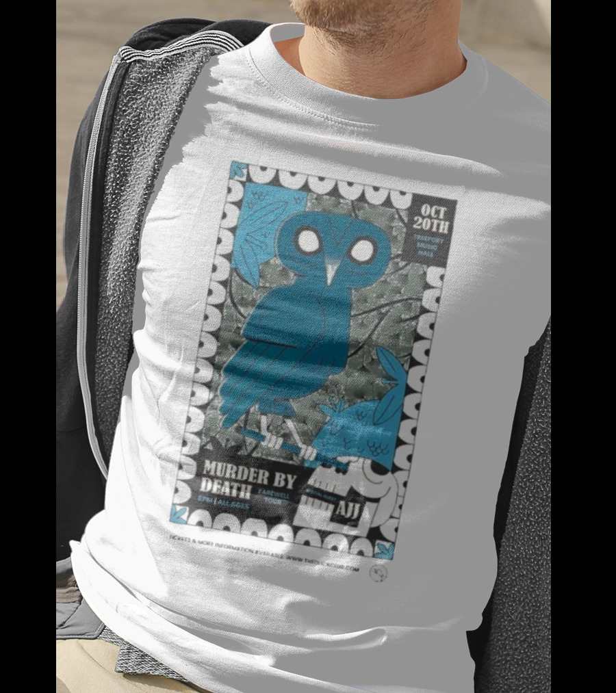 Murder By Death Farewell Tour Treefort Music Hall Boise October 20th AJJ Special Guest Owl Art T-Shirt