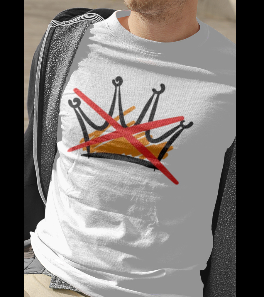 No Kings Symbol Strike Through Monarchy Protest T-Shirt