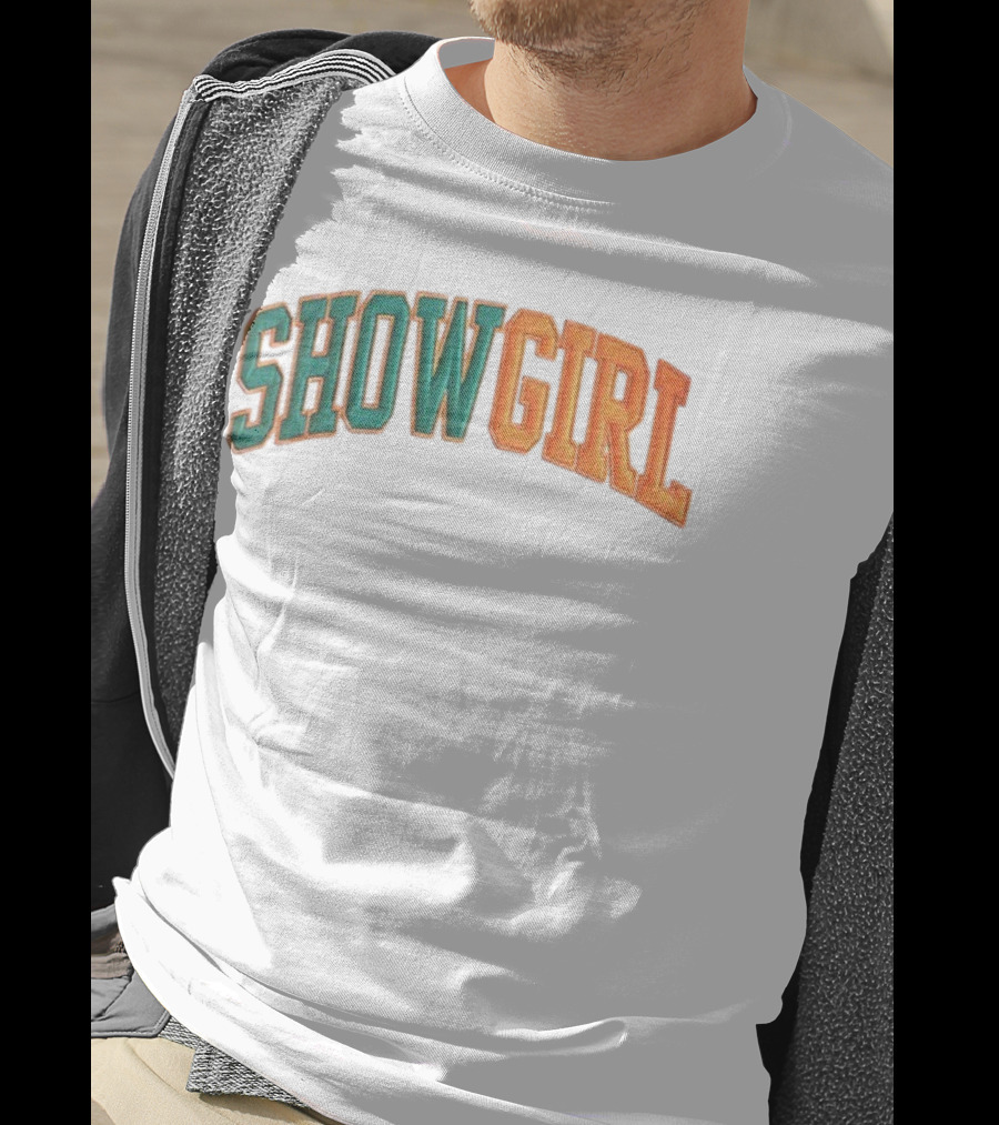 Orange Gradient Show Girl Retro Bold Text T-Shirt