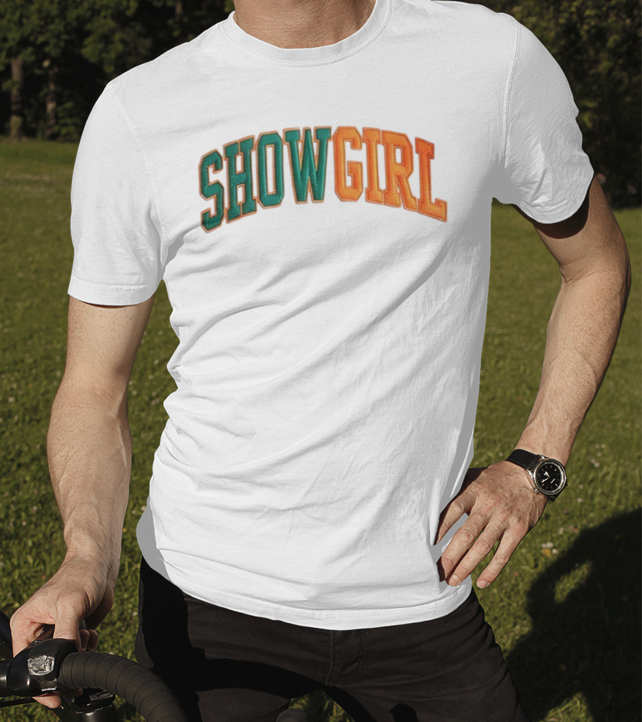 Orange Gradient Show Girl Retro Bold Text T-Shirt
