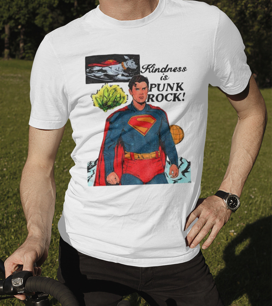 Superman DC Kindness Is Punk Rock Krypton Dog Caped Hero T-Shirt