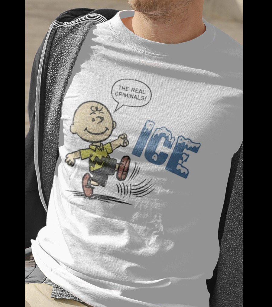 Charlie Brown Kicking The Real Criminals ICE T-Shirt
