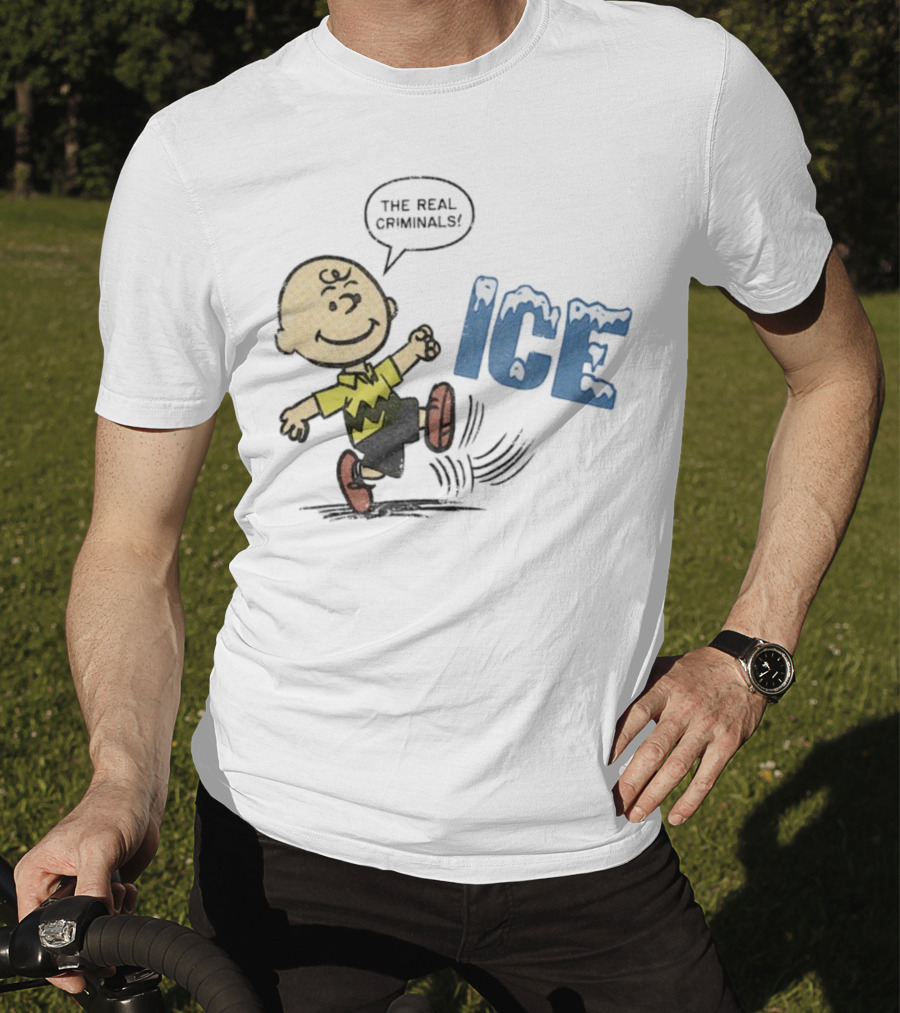 Charlie Brown Kicking The Real Criminals ICE T-Shirt