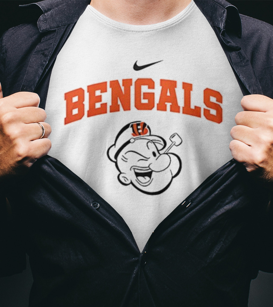 Cincinnati Bengals Popeye Collaboration I Yam What I Yam Football Fan Apparel T-Shirt
