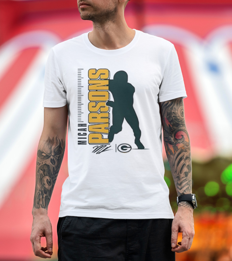 Green Bay Packers Micah Parsons Signature Silhouette T-Shirt