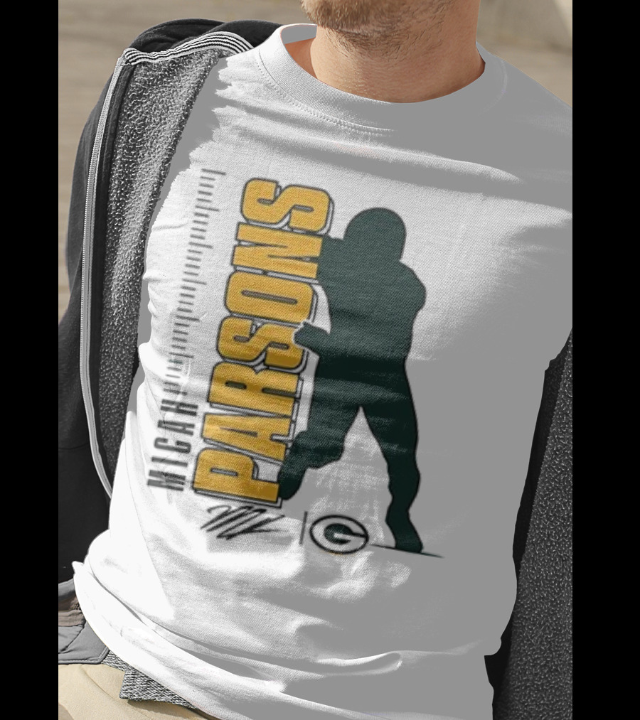 Green Bay Packers Micah Parsons Signature Silhouette T-Shirt