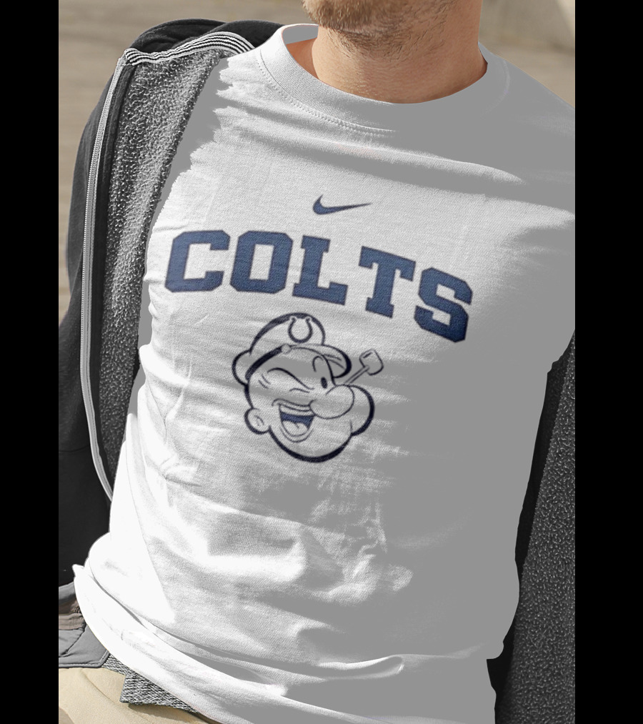 Popeye And Nike Sports Collaboration With Indianapolis Colts Logo T-Shirt