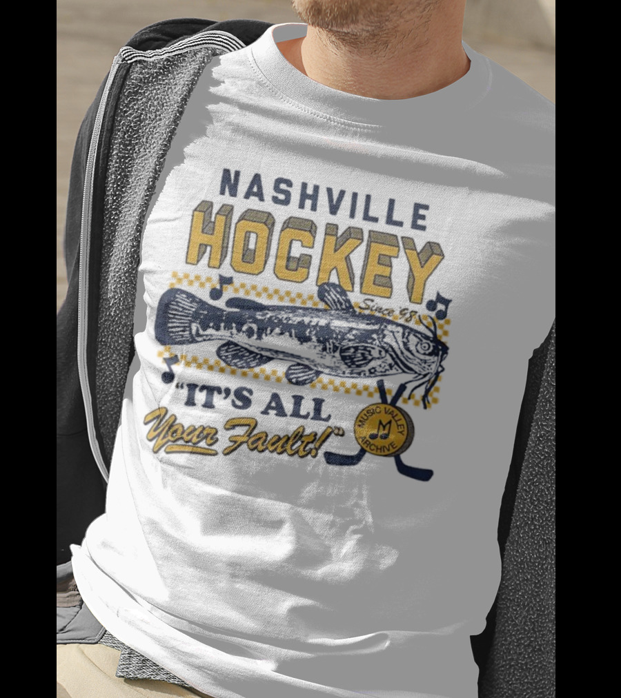 Nashville Hockey It's All Your Fault Mustard Catfish Music Valley Archive T-Shirt