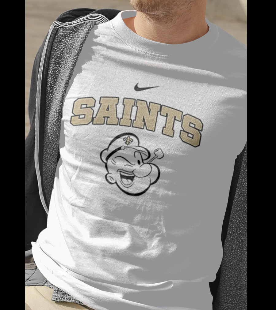 New Orleans Saints Popeye Crossover I Yam What I Yam Sports Fan Collab T-Shirt