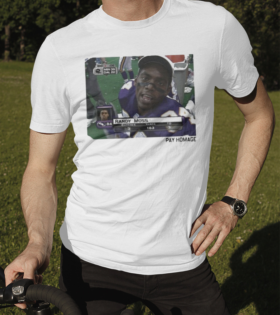 Randy Moss Minnesota Vikings 84 Pay Homage Catches Yards TO T-Shirt