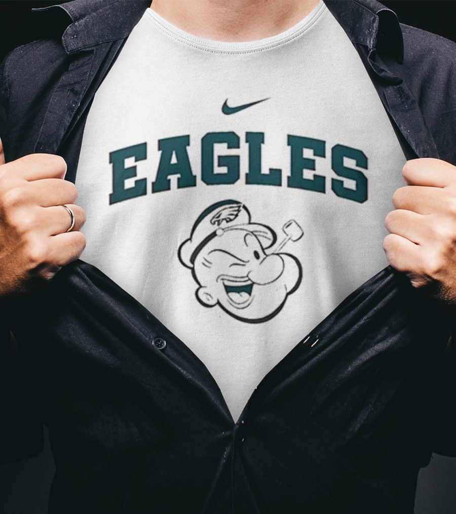 Philadelphia Eagles X Popeye I Yam What I Yam Nike Collaboration T-Shirt