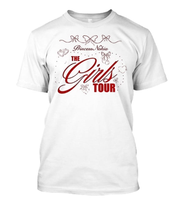 Princess Nokia The Girls Tour 2025 Hearts And Bows Design T-Shirt
