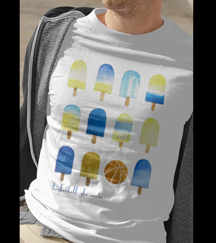 Quintessential Basketball She Wrote Ice Cream Popsicles T-Shirt
