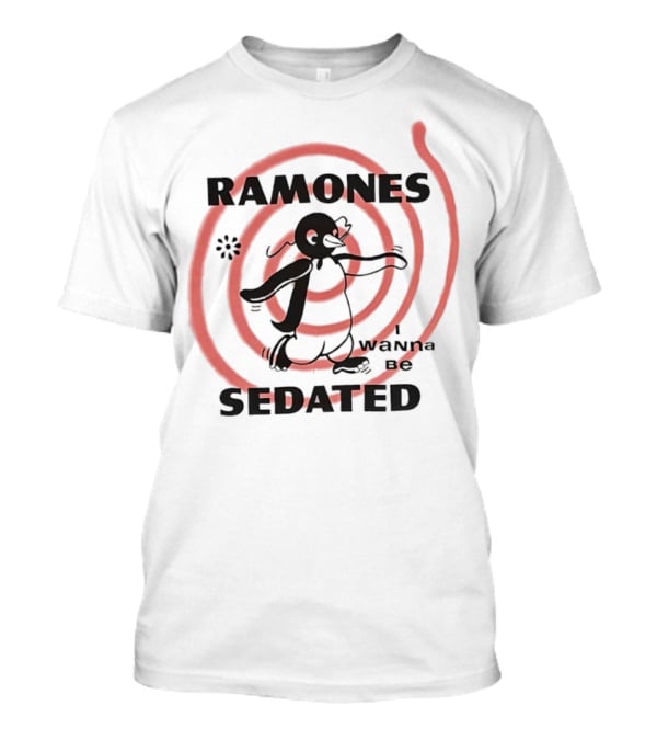 Ramones I Wanna Be Sedated Spiraling Cartoon Character T-Shirt