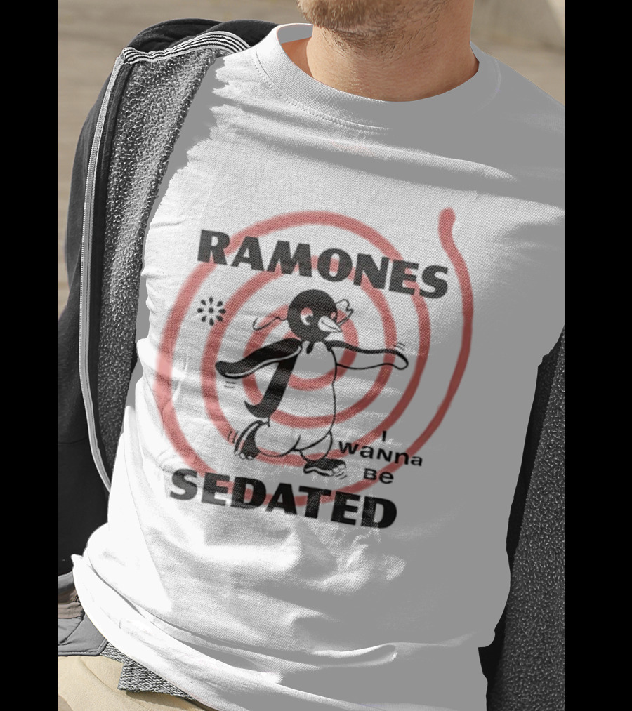 Ramones I Wanna Be Sedated Spiraling Cartoon Character T-Shirt