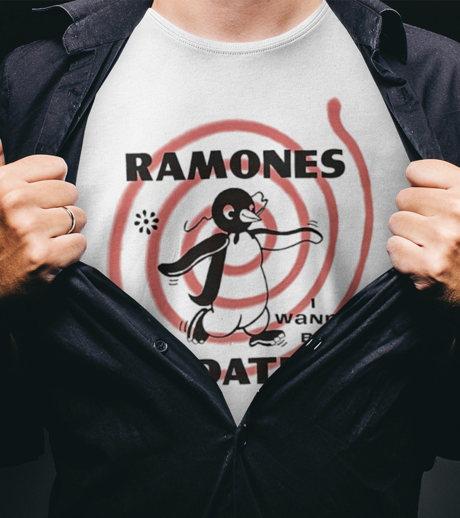 Ramones I Wanna Be Sedated Spiraling Cartoon Character T-Shirt