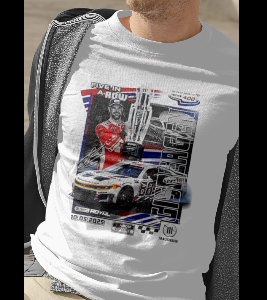 Shane Van Gisbergen NASCAR Cup Series Win Five In A Row 2025 Bank Of America ROVAL 400 T-Shirt