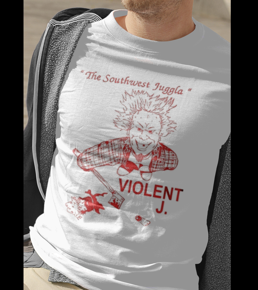 Violent J The Southwest Juggla Clown Caricature With Axe And Puppet T-Shirt