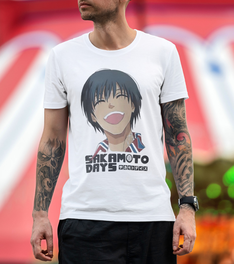 Sakamoto Days Yoichi Nagumo Anime Series Character Laughing Expression T-Shirt