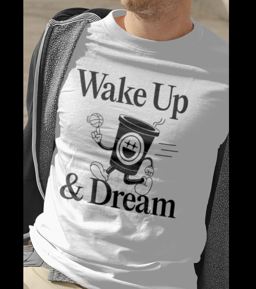 Enjoy Bigface Wake Up & Dream Coffee Cup Character T-Shirt