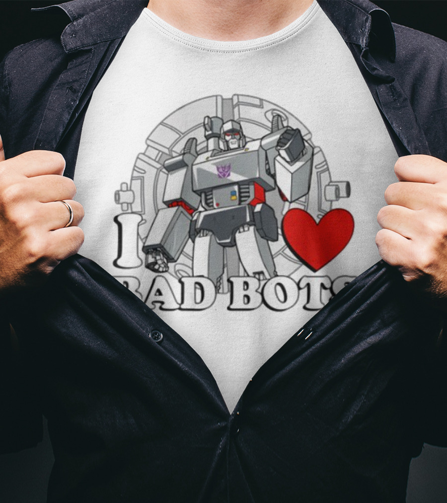 I Love Bad Bots Megatron Fan Favorite Retro 80s Style T-Shirt