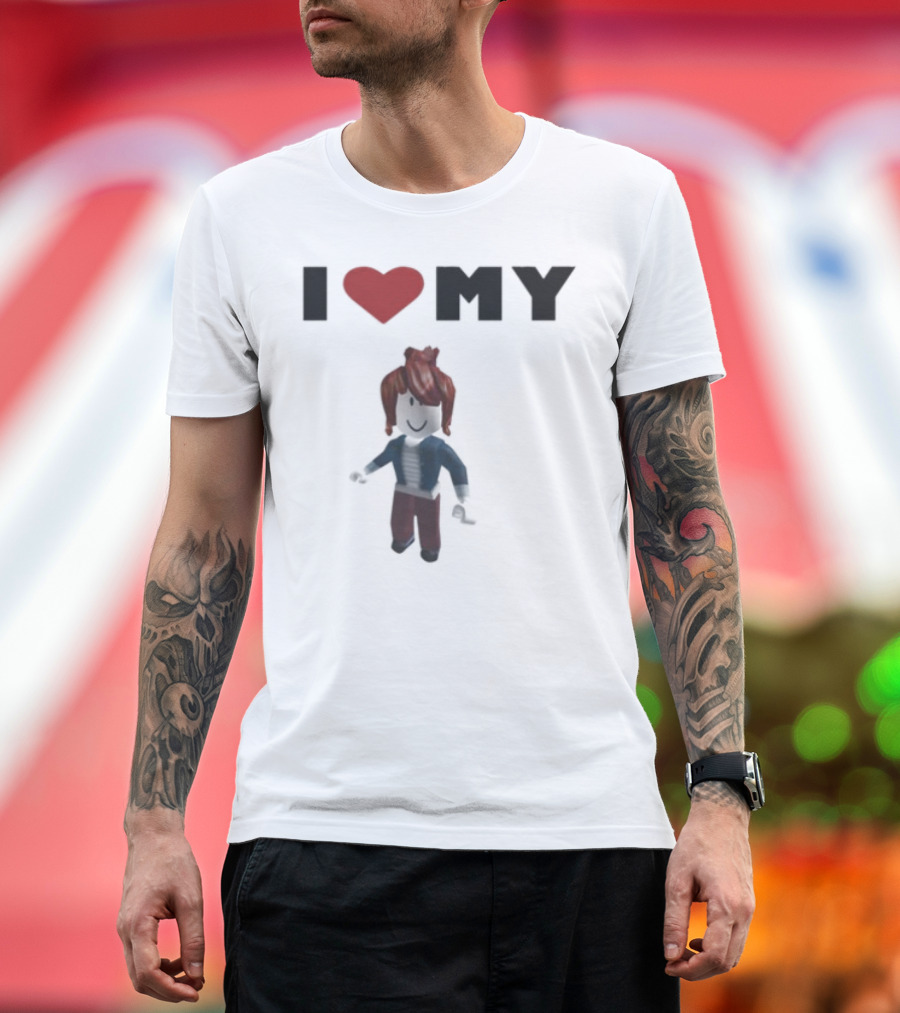 I Love My Rblx Gf Avatar Red Heart T-Shirt