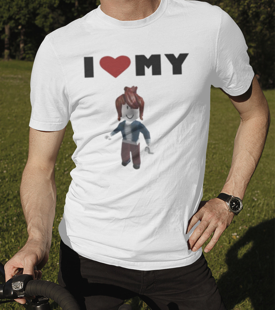 I Love My Rblx Gf Avatar Red Heart T-Shirt