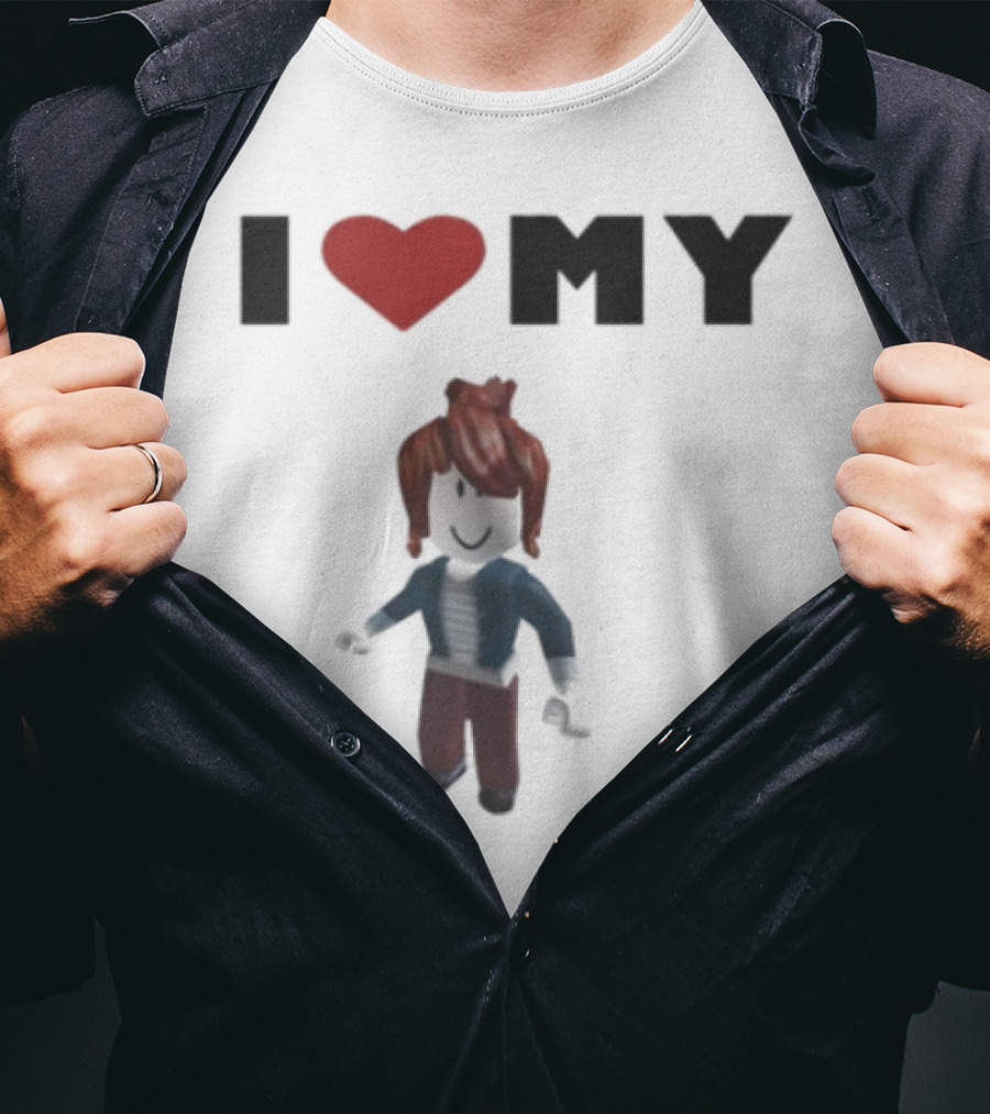 I Love My Rblx Gf Avatar Red Heart T-Shirt