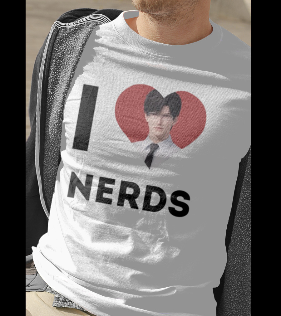 I Love Nerds Anime Character Glasses And Suit T-Shirt