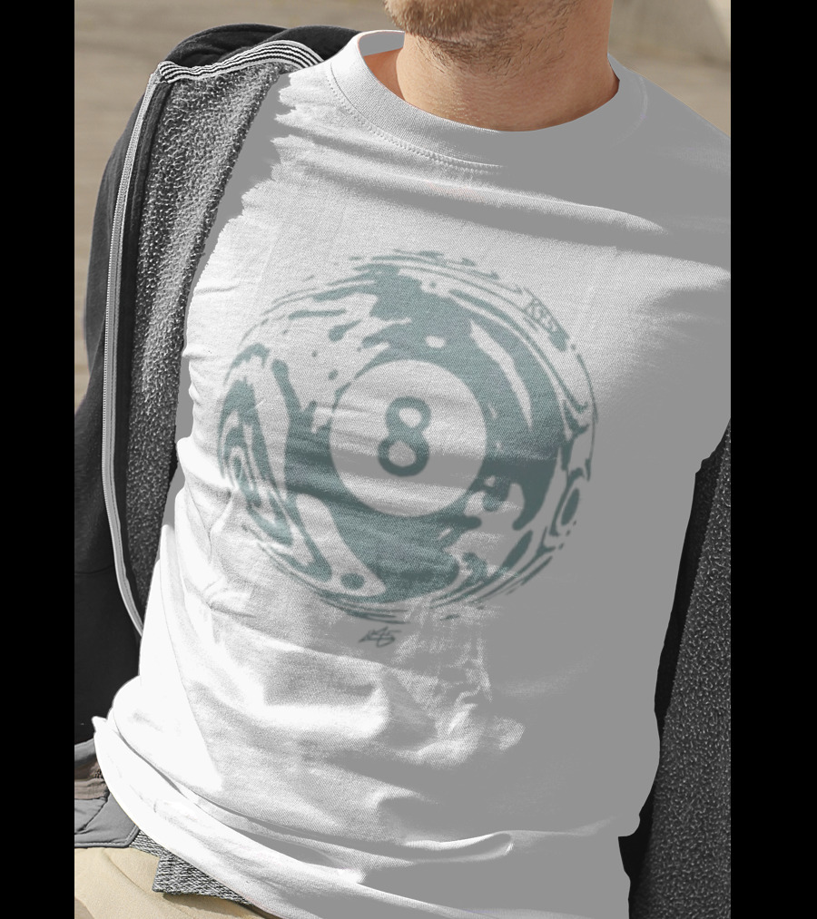 K45ink Uzumaki Swirl 8 Ball Design T-Shirt