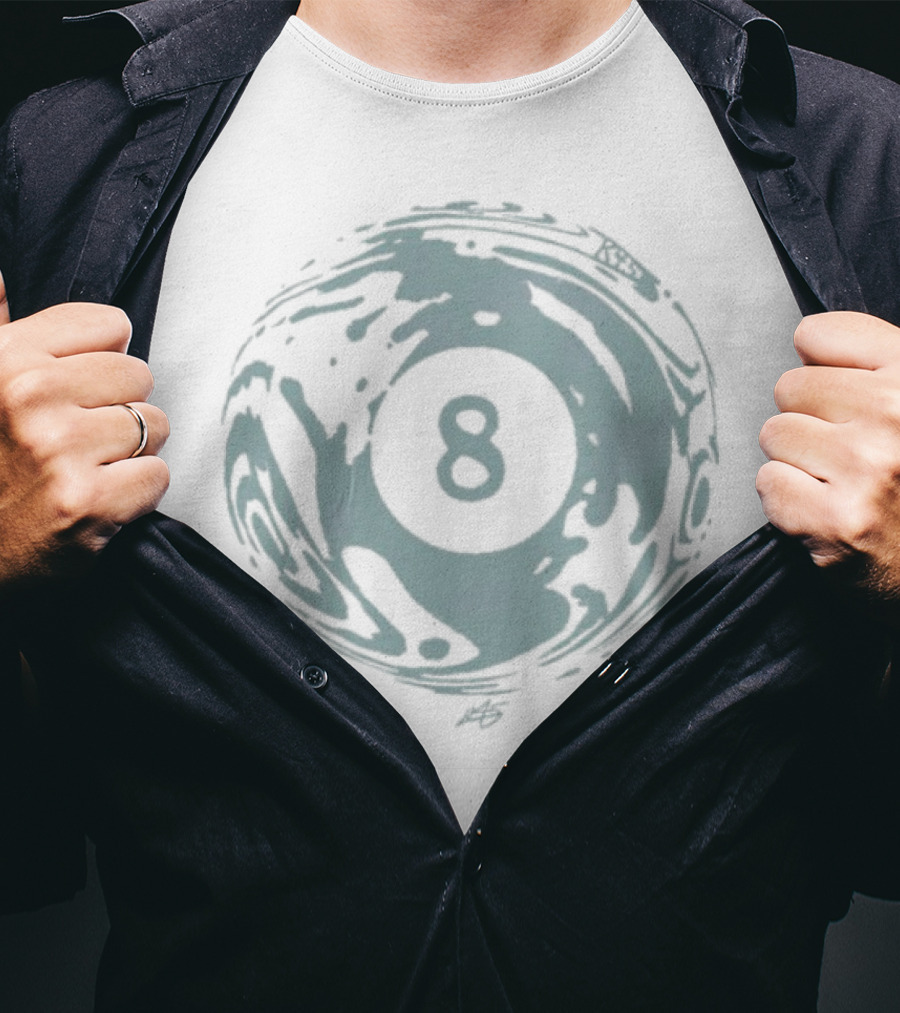 K45ink Uzumaki Swirl 8 Ball Design T-Shirt