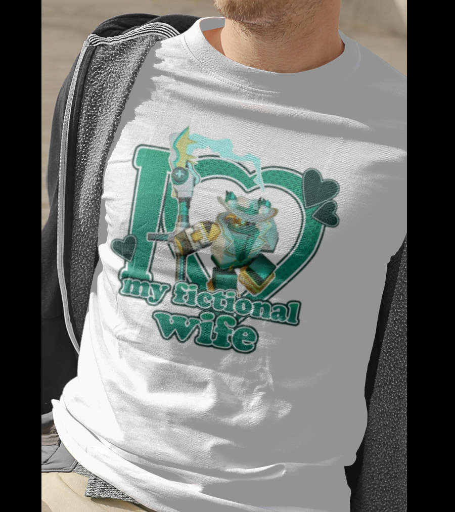 Kimmada Phighting Scythe I Love My Fictional Wife Iconic Robot And Heart Design T-Shirt