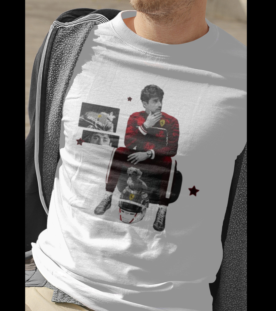 Lilisdsigns Charles Leclerc Ferrari Racing Red Outfit 16 Fan Memorabilia T-Shirt