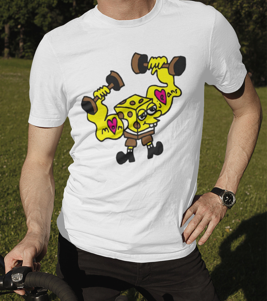 Musclebob Lovepants Mom Jeans Spongebob Dumbells T-Shirt