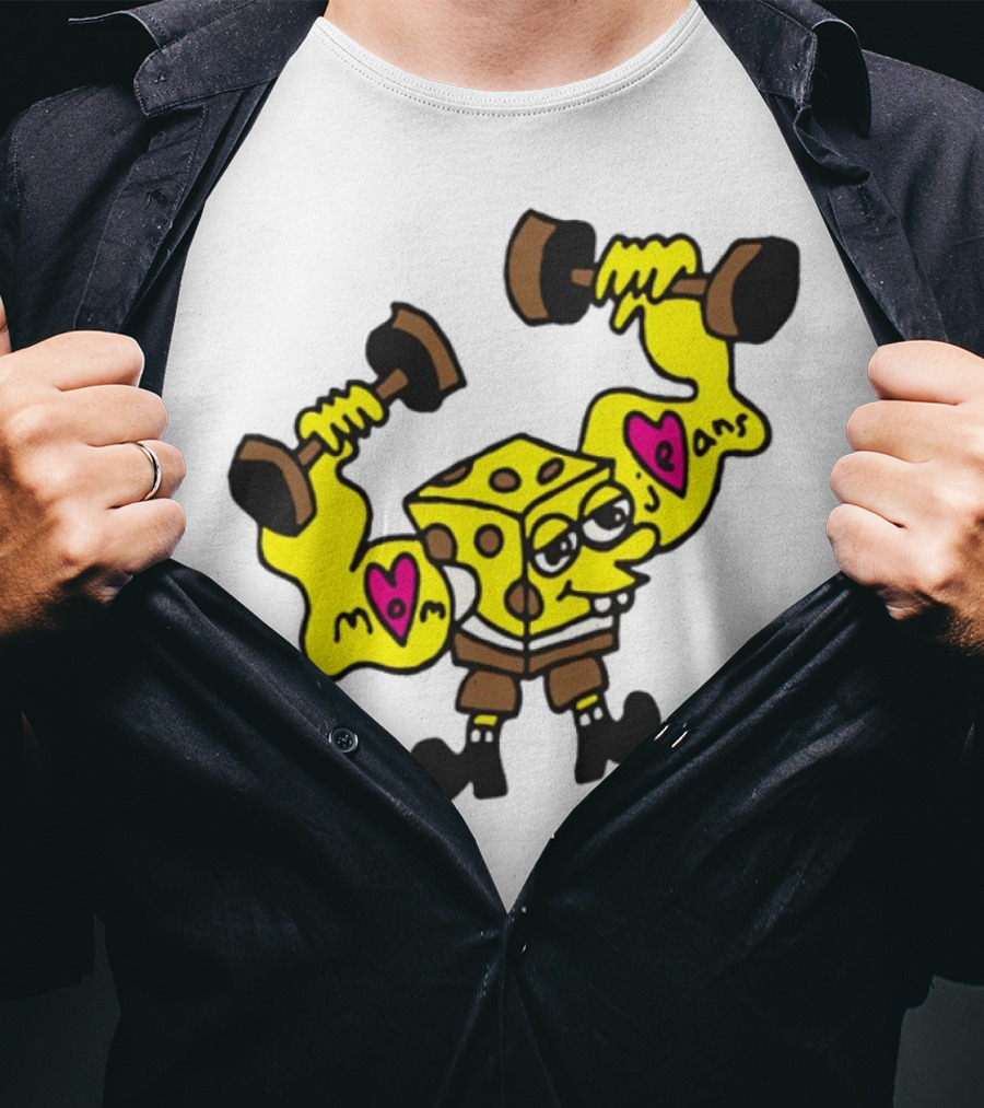 Musclebob Lovepants Mom Jeans Spongebob Dumbells T-Shirt