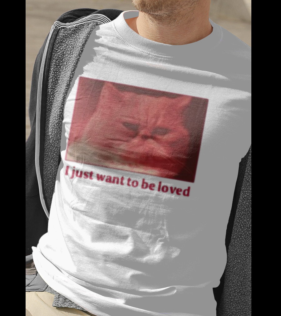 Volodymyr Testardі I Just Want To Be Loved Grumpy Cat Red Tones T-Shirt