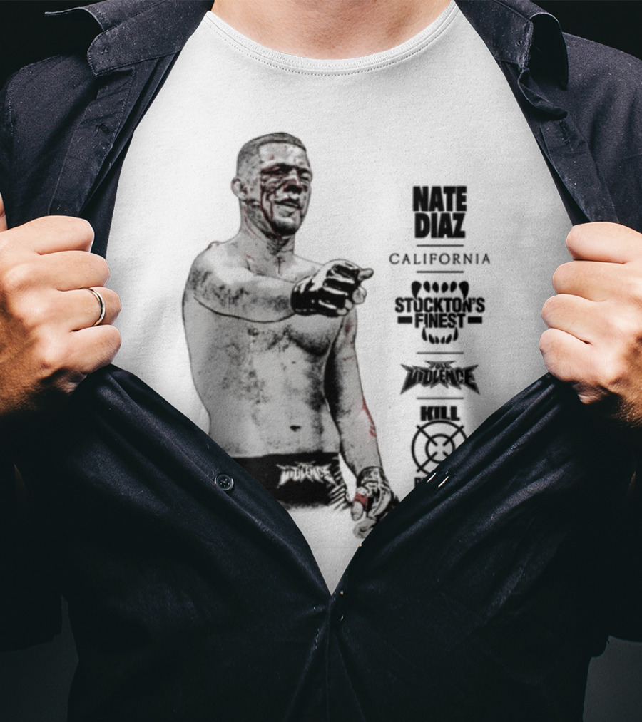Nate Diaz Stockton California Pride Fighter Authentic Merchandise T-Shirt