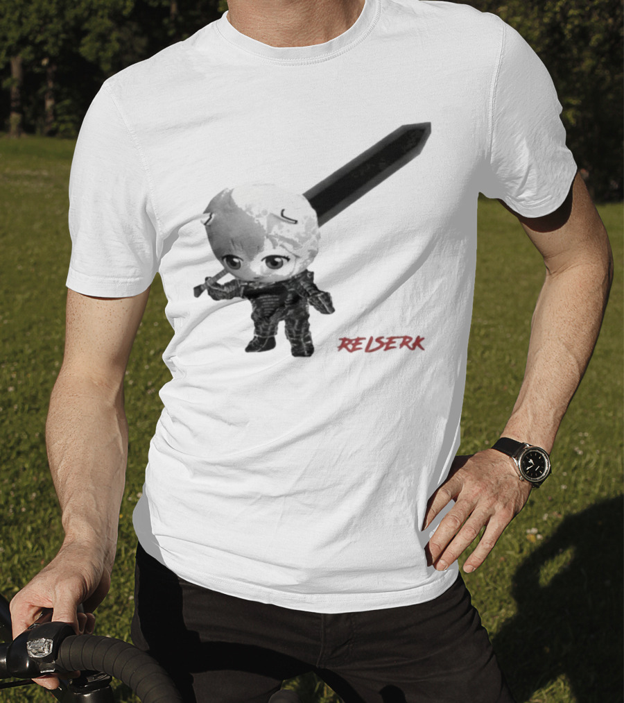 Ayanami Rei X Berserk Rei-Serk Crossover Character With Sword T-Shirt