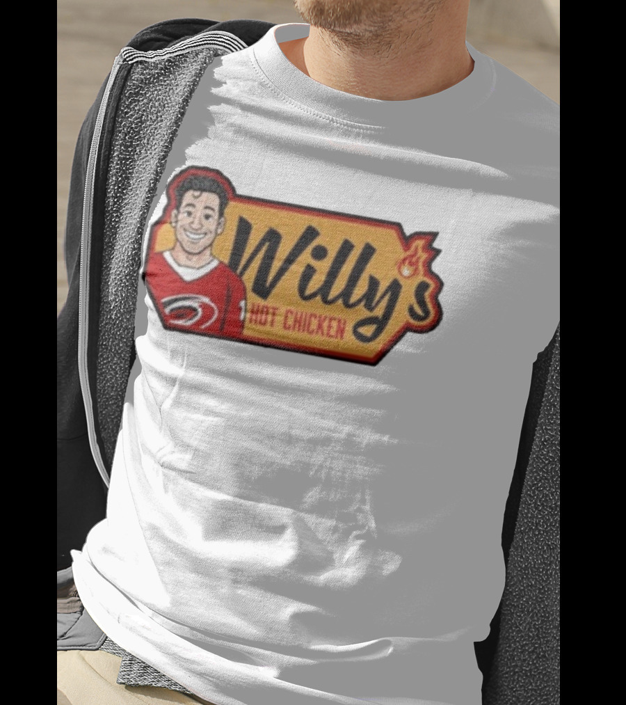 Carolina Hurricanes Willy's Hot Chicken Hockey Theme T-Shirt