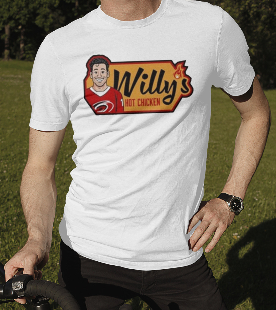 Carolina Hurricanes Willy's Hot Chicken Hockey Theme T-Shirt