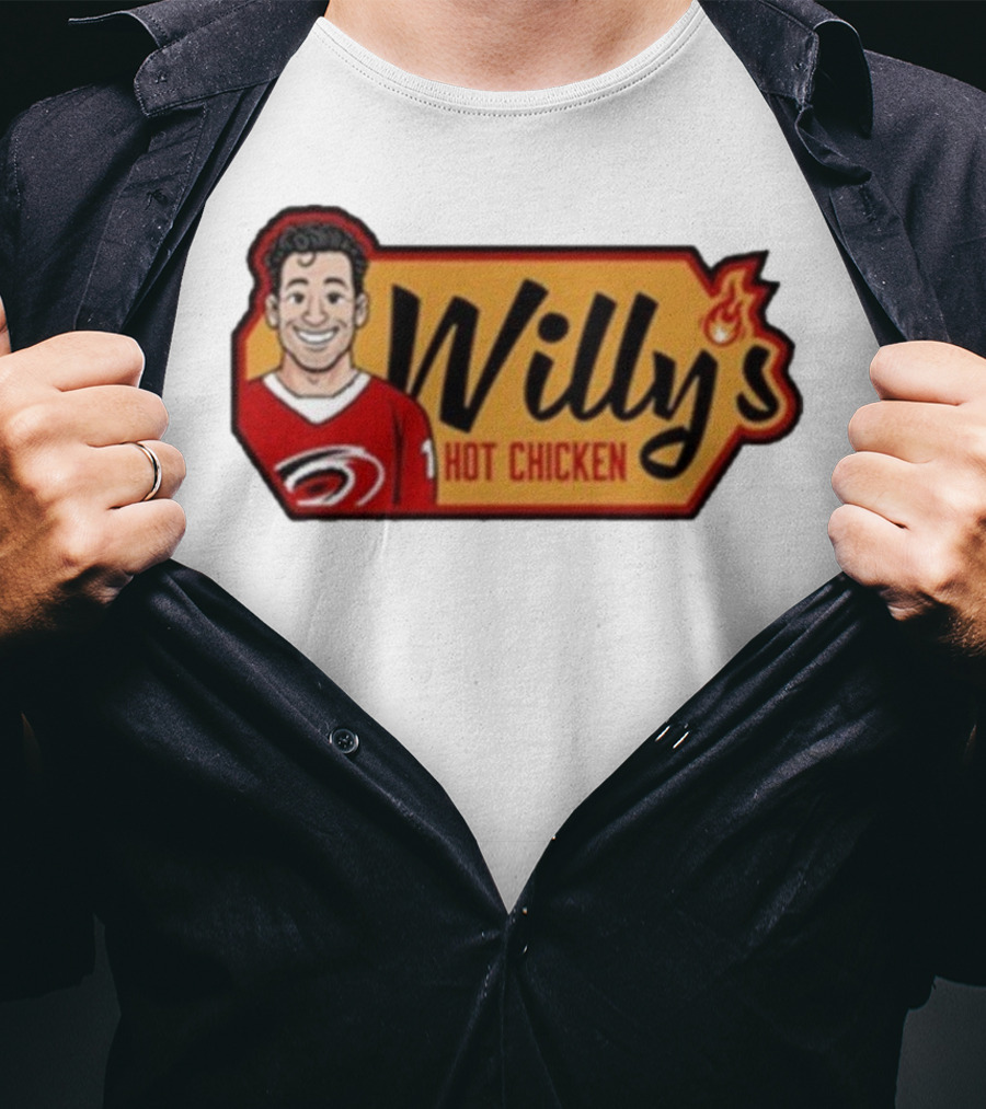 Carolina Hurricanes Willy's Hot Chicken Hockey Theme T-Shirt