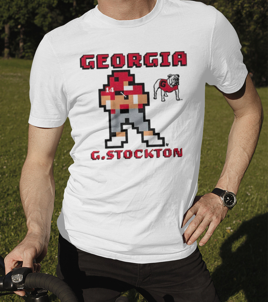 Gunner Stockton Georgia 8-Bit Retro Georgia Bulldogs G.Stockton 2025 T-Shirt