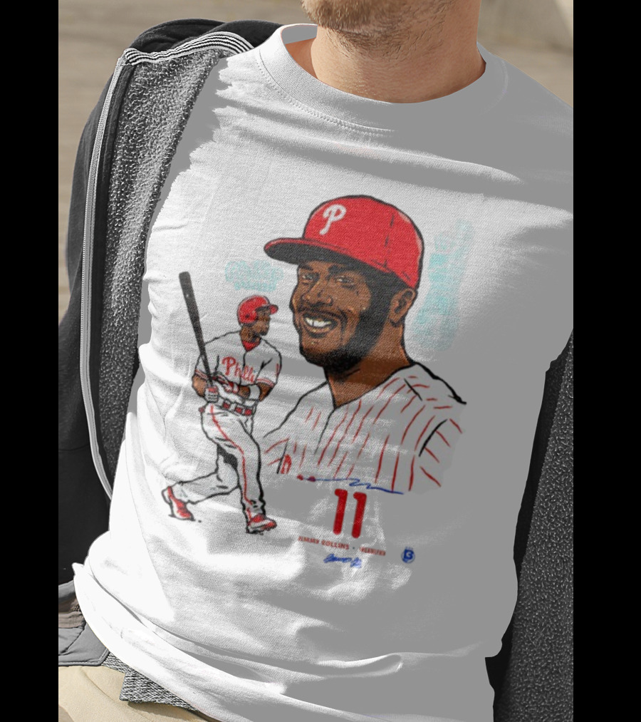 Jimmy Rollins 11 Philadelphia Phillies MLB Baseball Cartoon Phillies Player T-Shirt